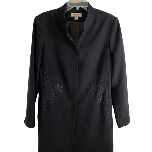 Vintage John Meyer of Norwich Black Trench  Coat Ladies 12 - Picture 1 of 16